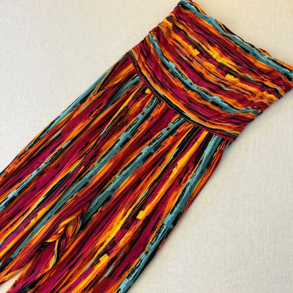 Full Circle Trends Womens 2X Harem Pants Abstract Print Ruched Multi-Color - Picture 10 of 12